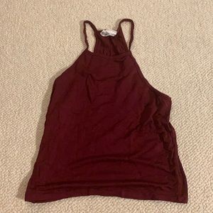 Maroon halter crop top